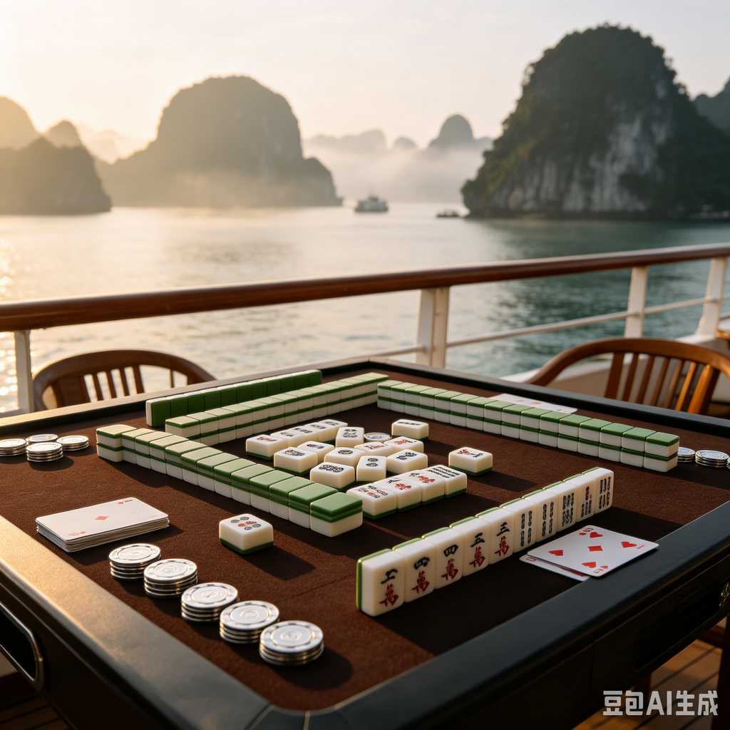 mahjong set with dice and chips